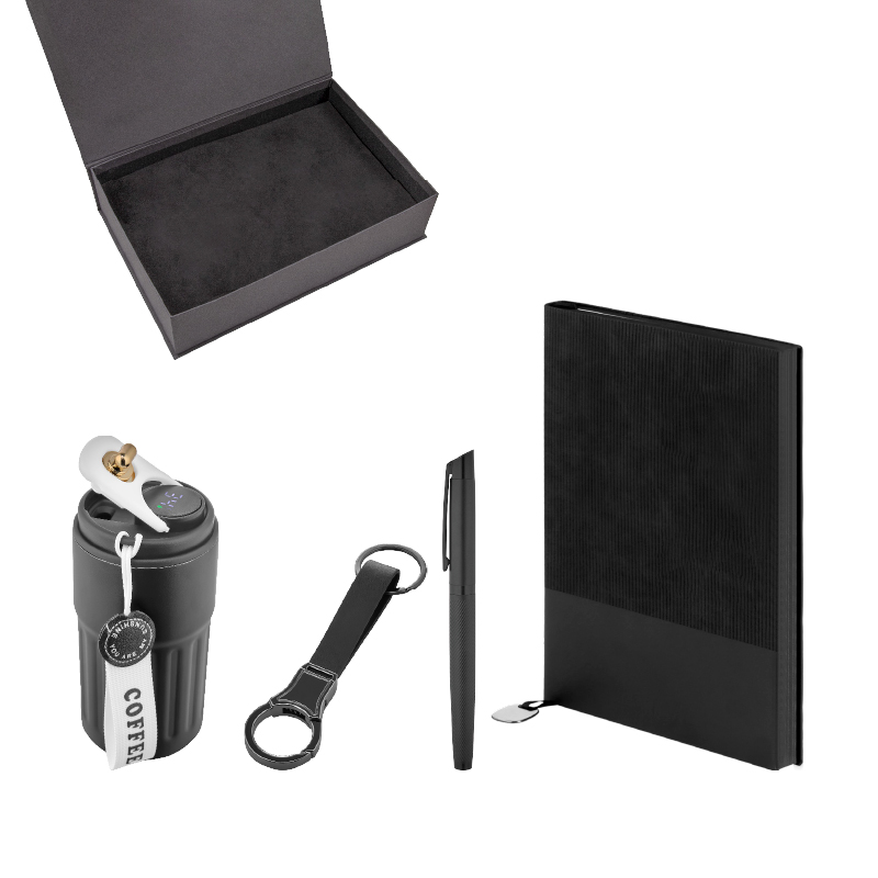  Siyah Kalem & Defte& Anahtarlık & Termos Set