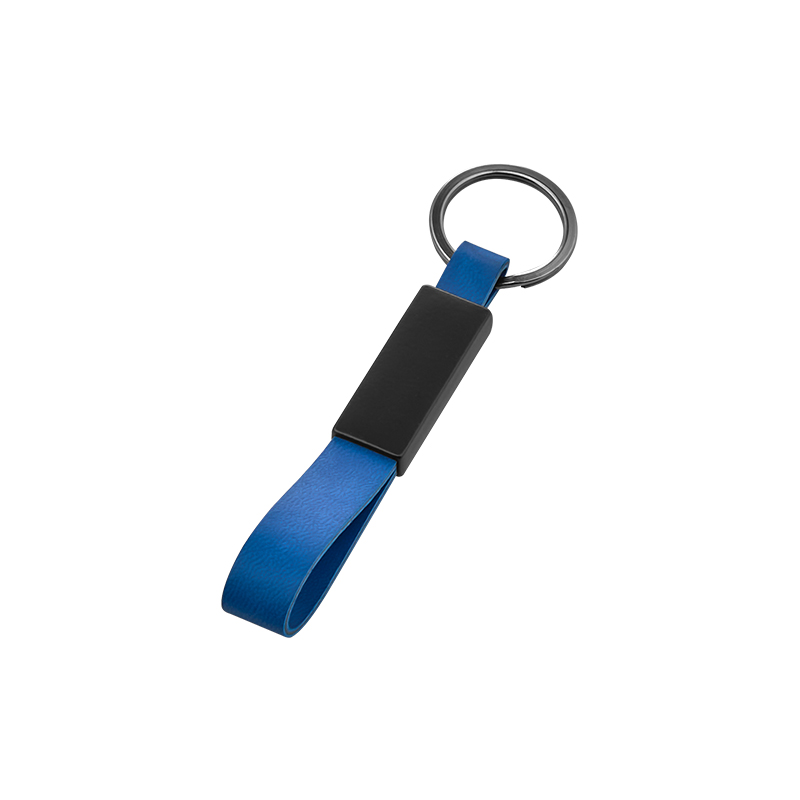  Kırmızı Çift Taraflı MetaSuni̇ Deri̇ Anahtarlık Lacivert