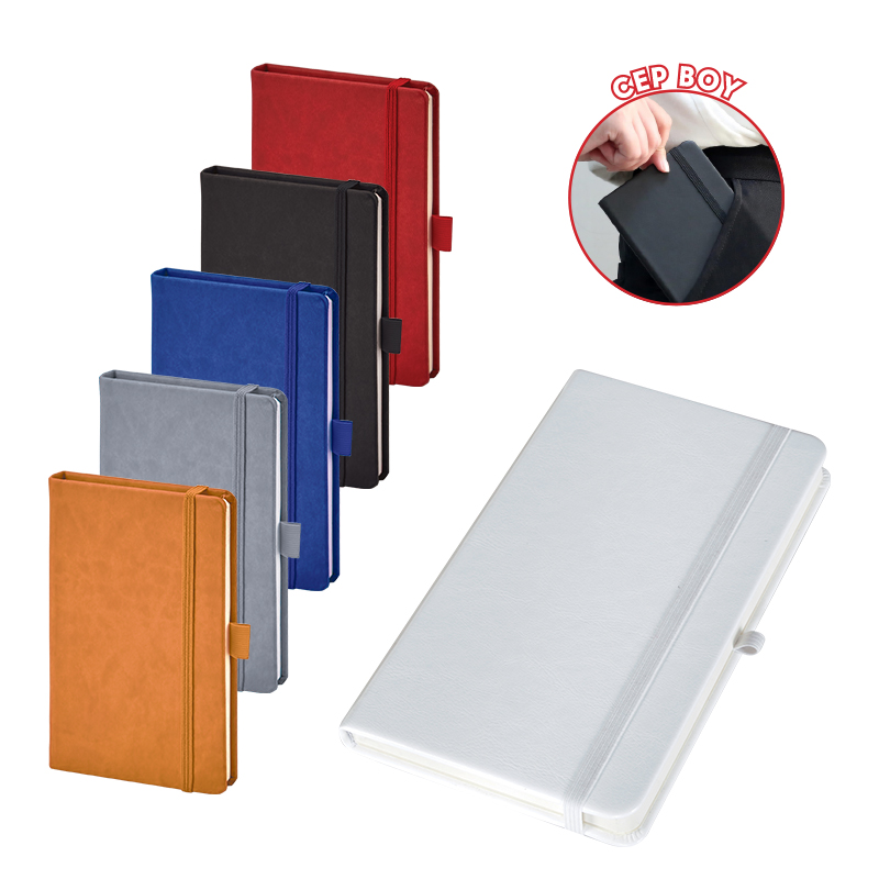  Beyaz 9 x 14 Termo Deri̇ Defter