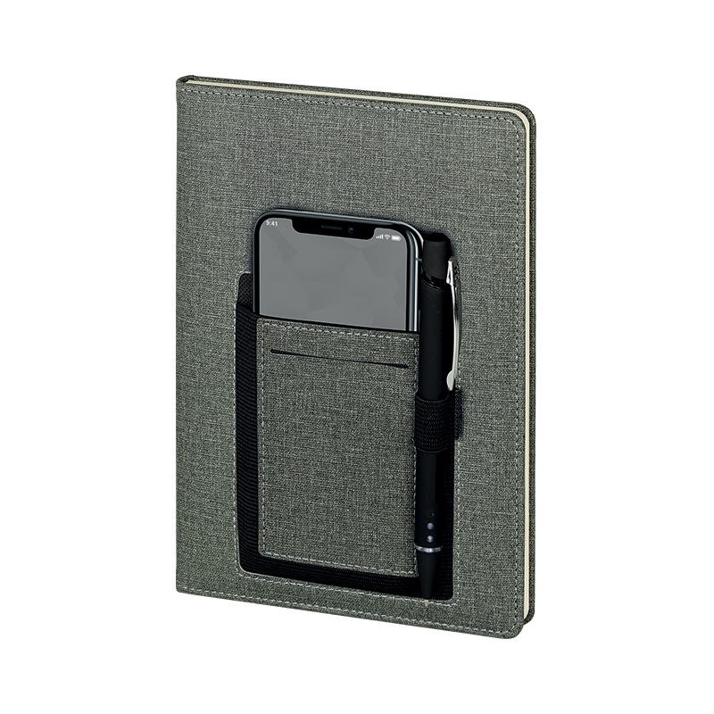  Gri 15 x 21 Termo Deri̇ Defte(Ivory Kağıt) Siyah-Füme