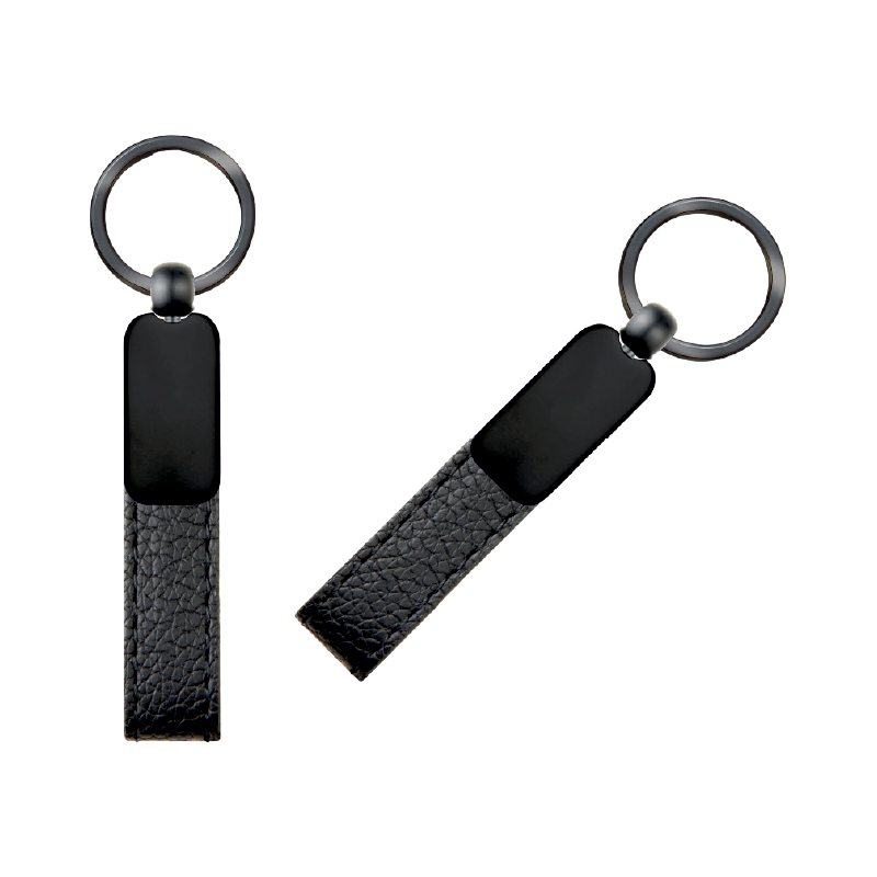  Siyah Çift Taraflı MetaSuni̇ Deri̇ Anahtarlık