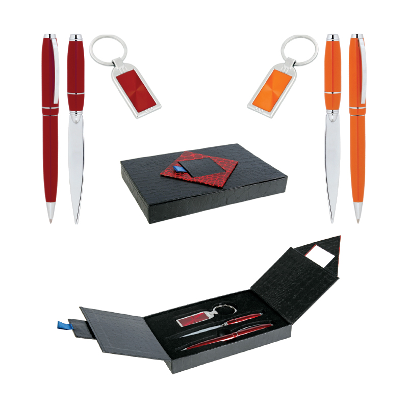  Kırmızı Kalem & Anahtarlık & Zarf Açacağı Set