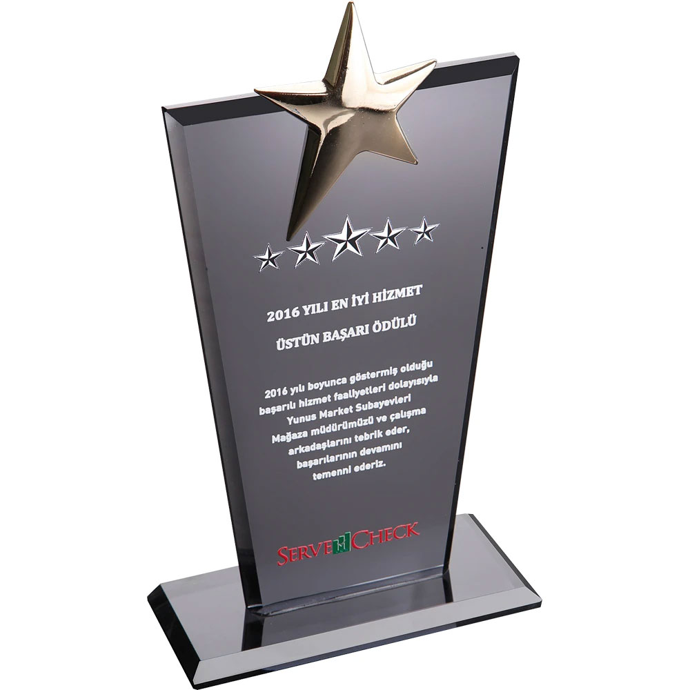 -ŞF KristaPlaket Füme