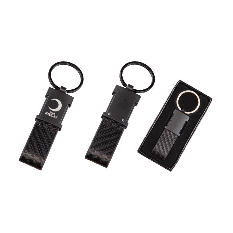  Siyah Tek Taraflı MetaSuni̇ Deri̇ Anahtarlık