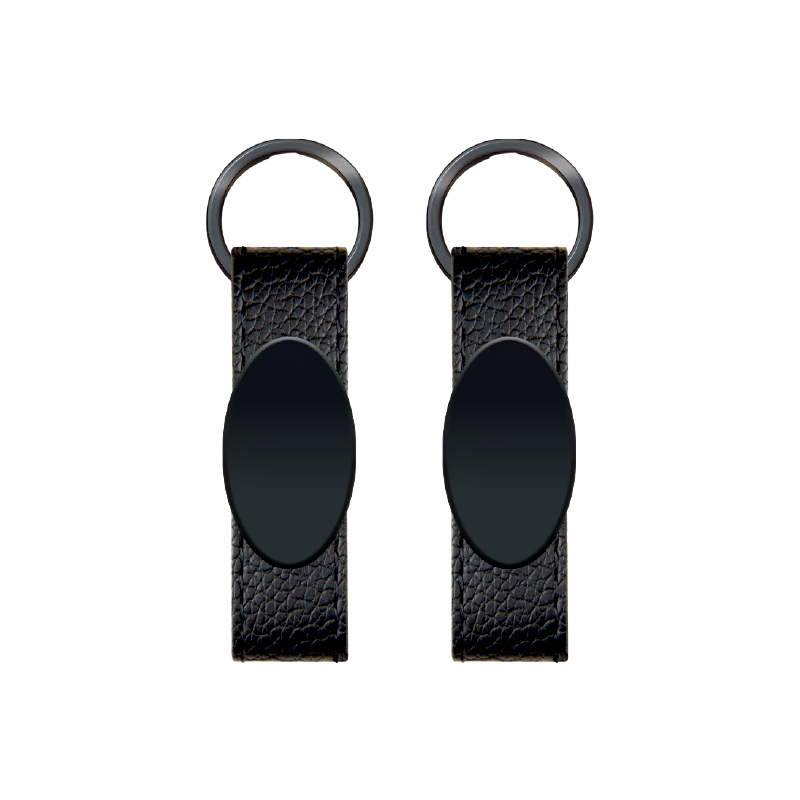  Siyah Çift Taraflı MetaSuni̇ Deri̇ Anahtarlık