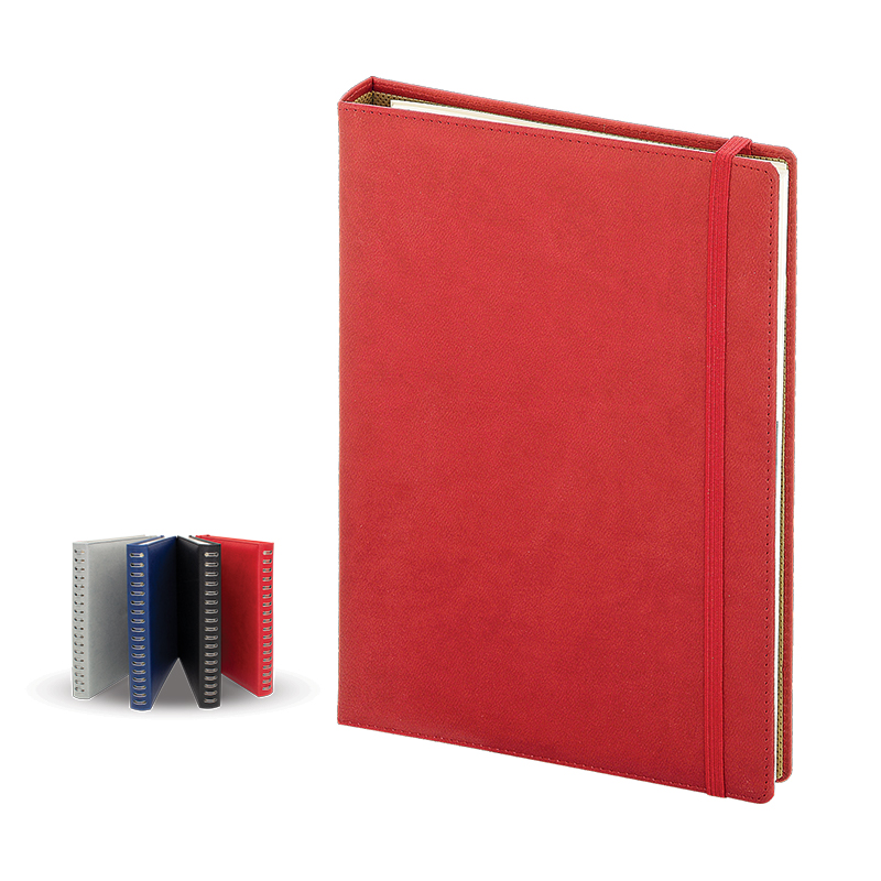  Gri Termo Deri̇ Tarihli Ajanda (Ivory Kağıt) Kırmızı