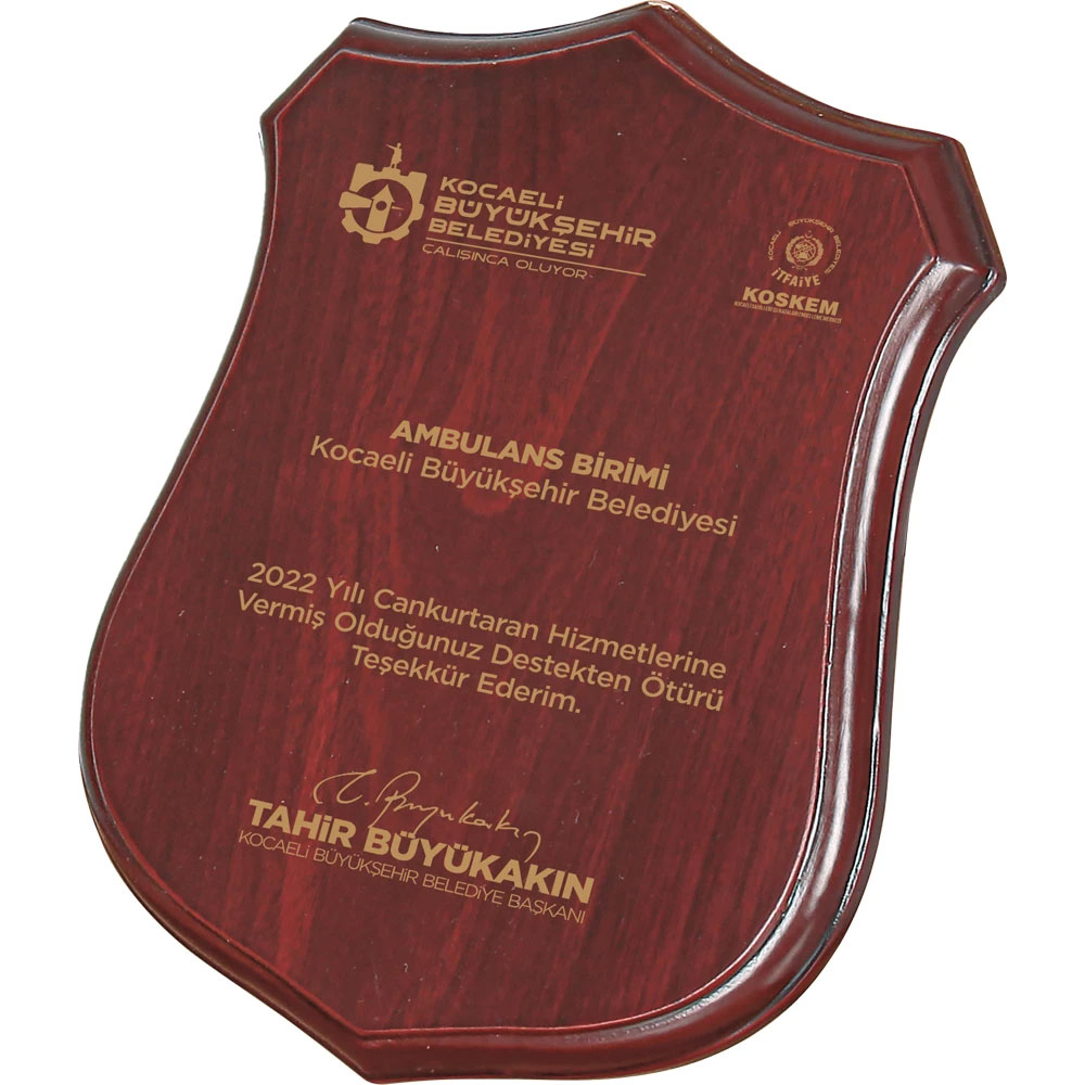  Ahşap Plaket