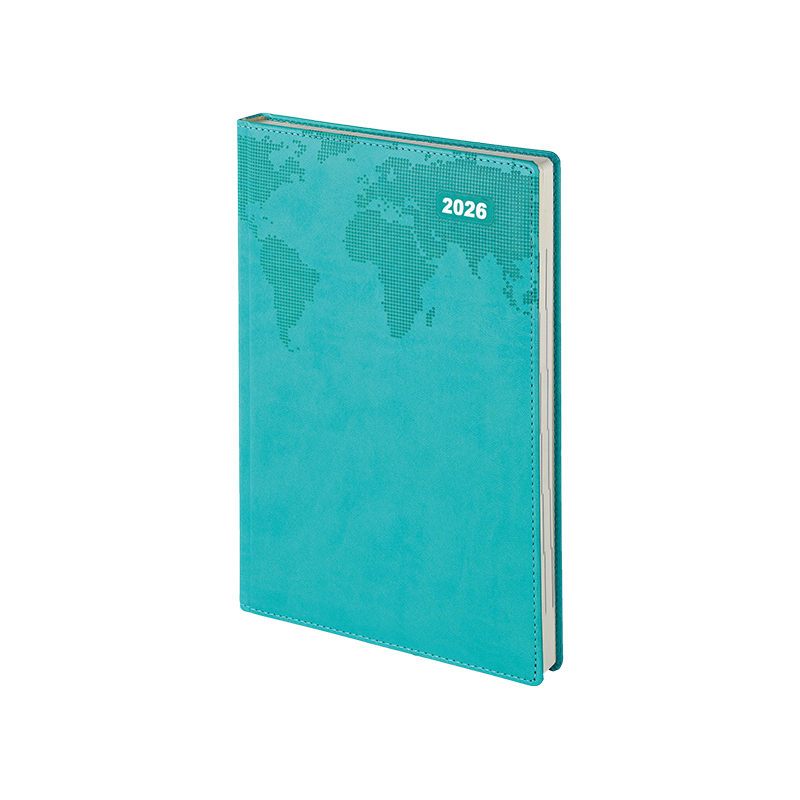  Gri Termo Deri̇ Tarihli Ajanda (Ivory Kağıt) Turkuaz
