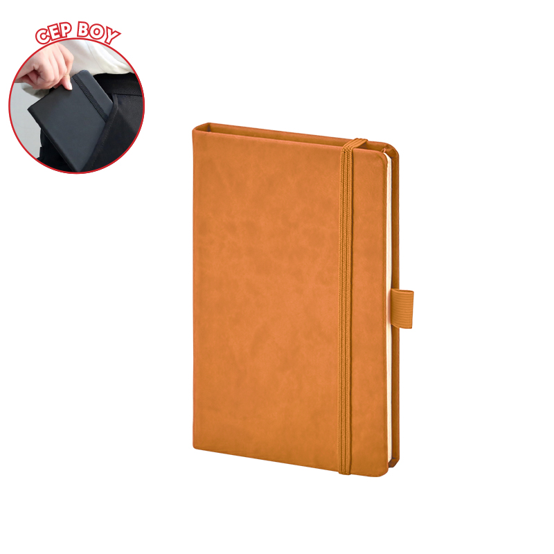  Beyaz 9 x 14 Termo Deri̇ Defter Turuncu