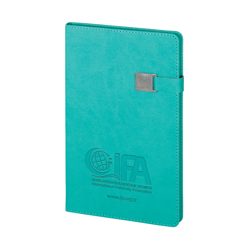  Gri 15 x 21 Termo Deri̇ Defter Turkuaz