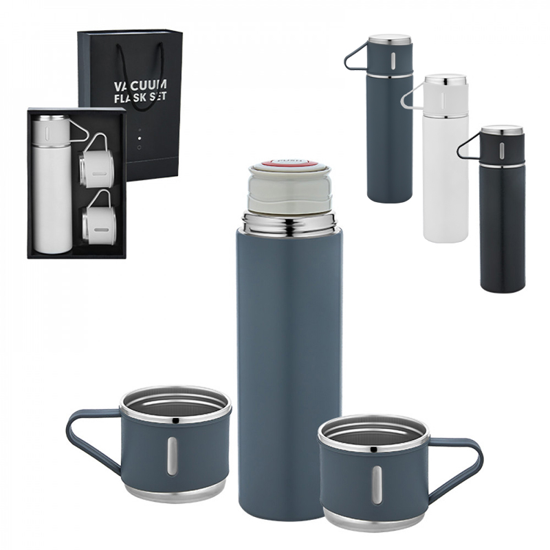  Beyaz Çelik 3'lü Termos Set / 500 ml