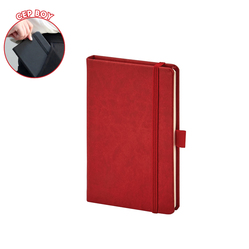  Beyaz 9 x 14 Termo Deri̇ Defter Kırmızı