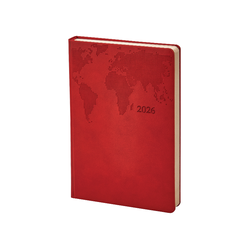  Gri Termo Deri̇ Tarihli Ajanda (Holmen Ki̇tap Kağıdı) Kırmızı
