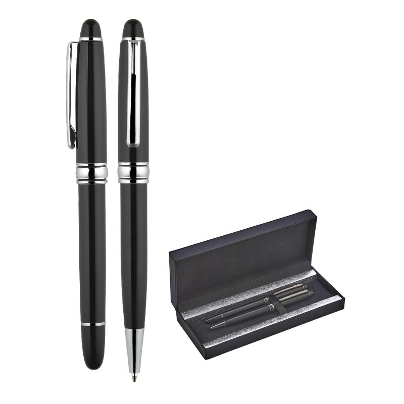  Siyah-Füme MetaRolle& Tükenmez Kalem Seti Siyah-Silver