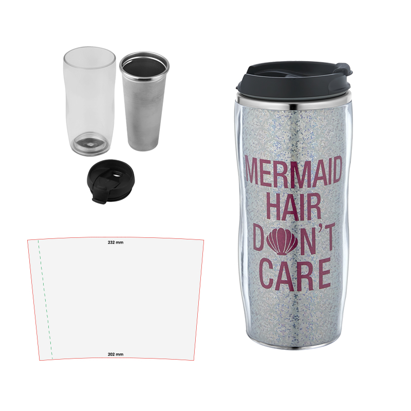  Şeffaf Şeffaf Çelik Kupa / 400 ml