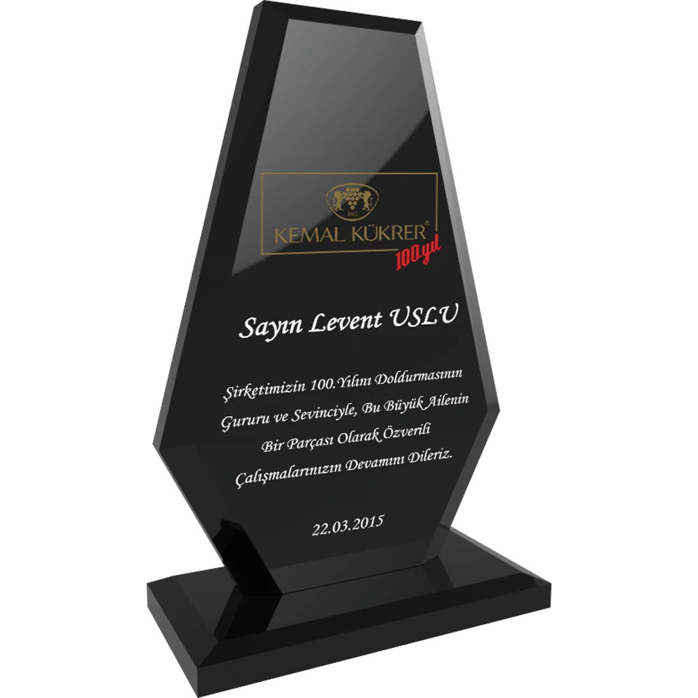 -ŞF KristaPlaket Füme