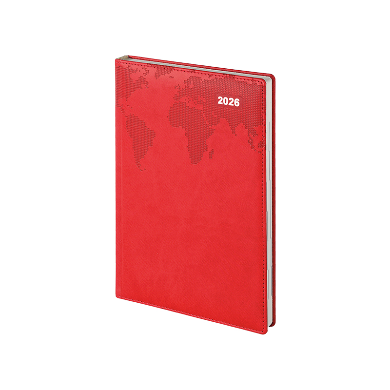  Gri Termo Deri̇ Tarihli Ajanda (Ivory Kağıt) Kırmızı