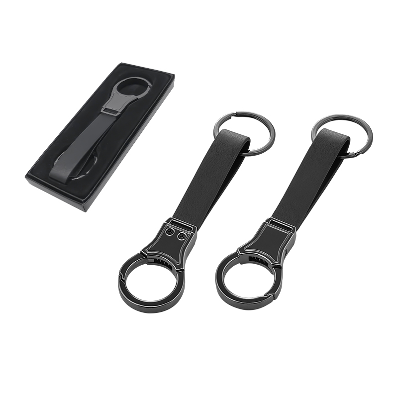  Siyah Tek Taraflı MetaSuni̇ Deri̇ Anahtarlık